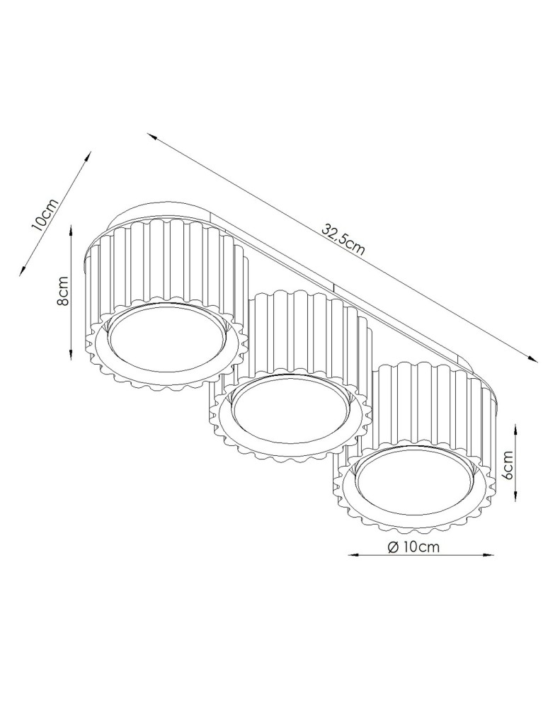 Sollux Plafon AURA 3 brązowy Gx53 SL.2642