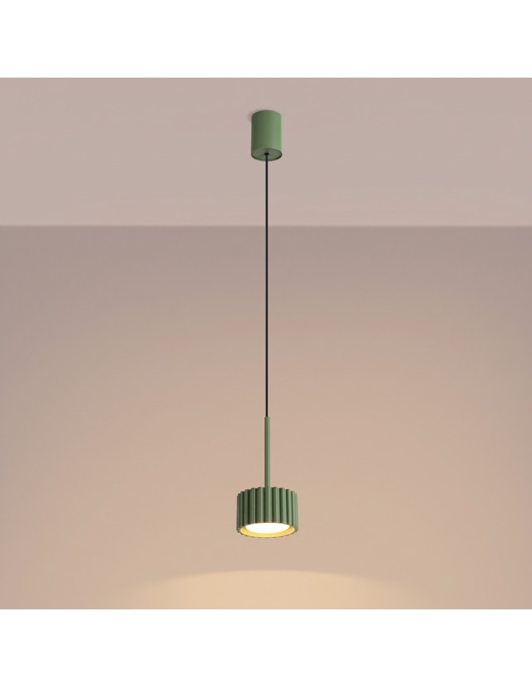 Sollux Lampa wisząca AURA 1 zielona oliwka Gx53 SL.2679