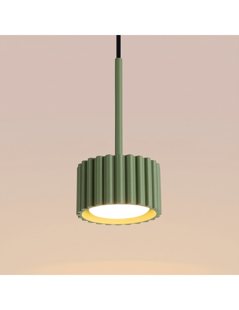 Sollux Lampa wisząca AURA 1 zielona oliwka Gx53 SL.2679