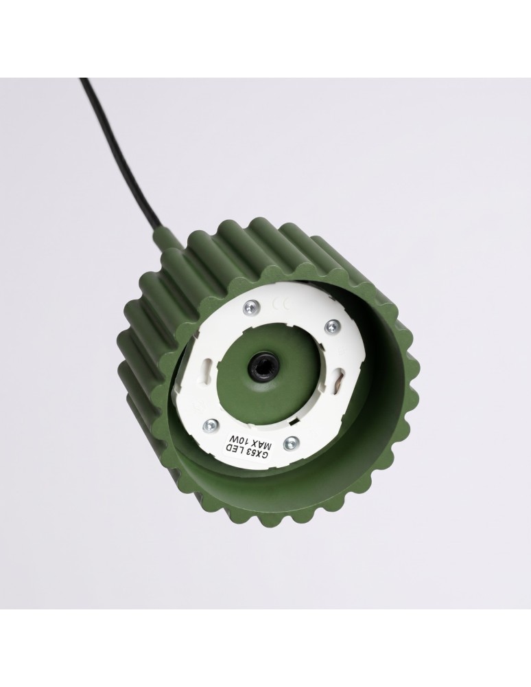 Sollux Lampa wisząca AURA 1 zielona oliwka Gx53 SL.2679
