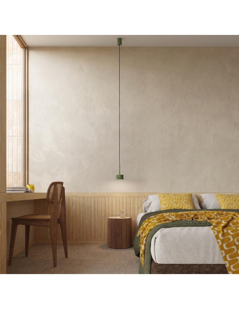 Sollux Lampa wisząca AURA 1 zielona oliwka Gx53 SL.2679