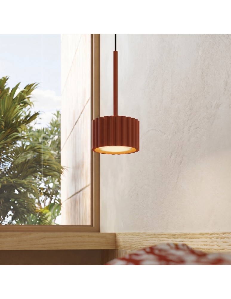 Sollux Lampa wisząca AURA 1 ochra czerwona Gx53 SL.2680 Sollux Lampa wisząca AURA 1 ochra czerwona Gx53 SL.2680