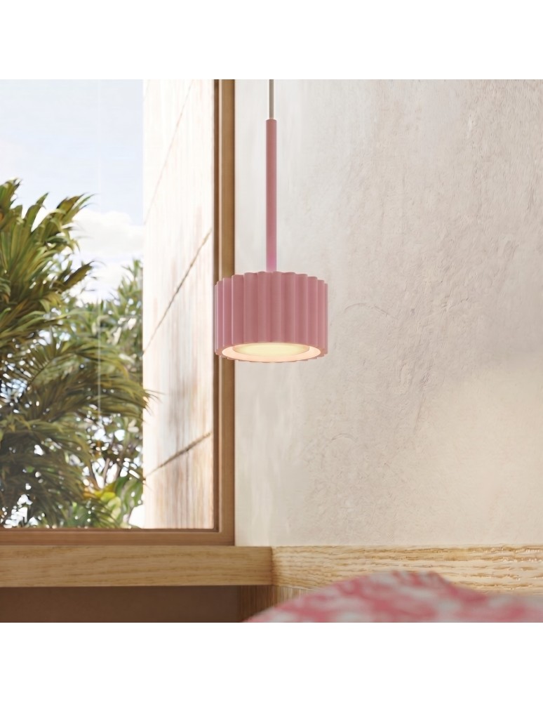 Sollux Lampa wisząca AURA 1 różowa Gx53 SL.2686