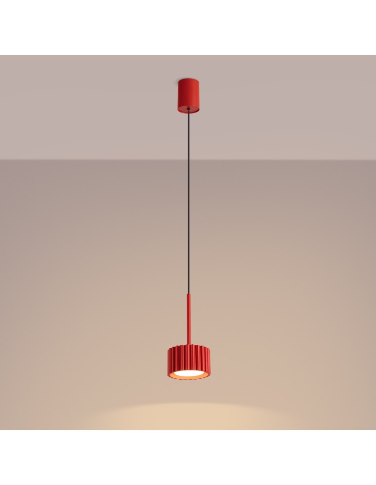 Sollux Lampa wisząca AURA 1 czerwona Gx53 SL.2689 Sollux Lampa wisząca AURA 1 czerwona Gx53 SL.2689