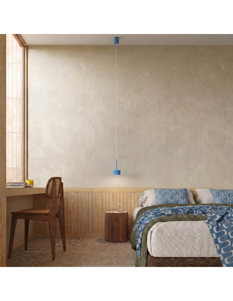 Sollux Lampa wisząca AURA 1 błękitna Gx53 SL.2691