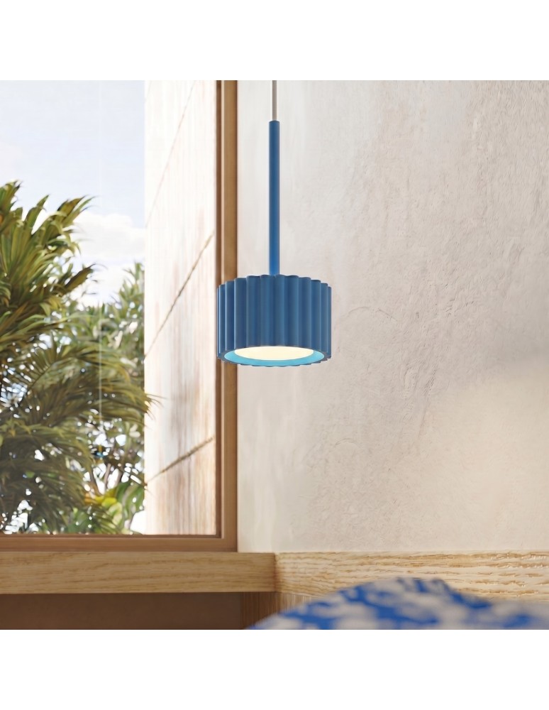 Sollux Lampa wisząca AURA 1 błękitna Gx53 SL.2691