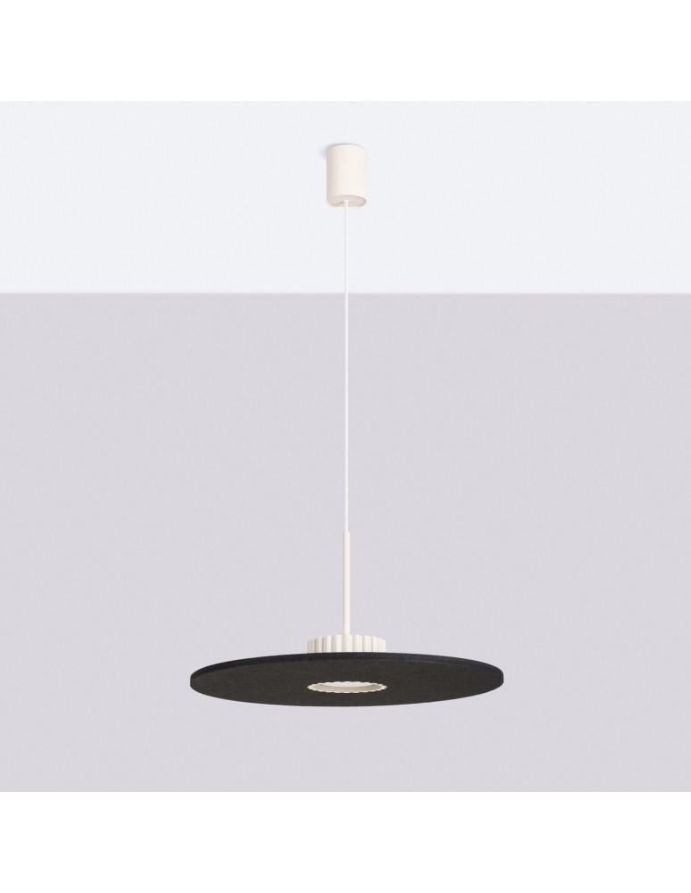 Sollux Lampa wisząca OVO 1 beżowa/czarna filc Gx53 SL.2692