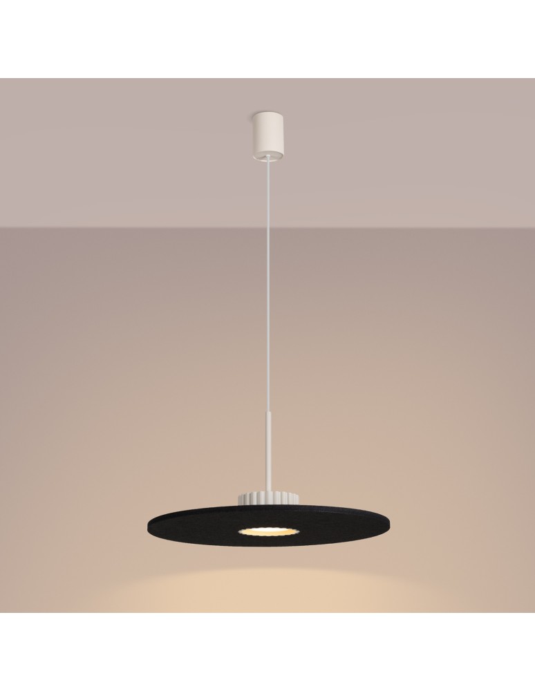 Sollux Lampa wisząca OVO 1 beżowa/czarna filc Gx53 SL.2692