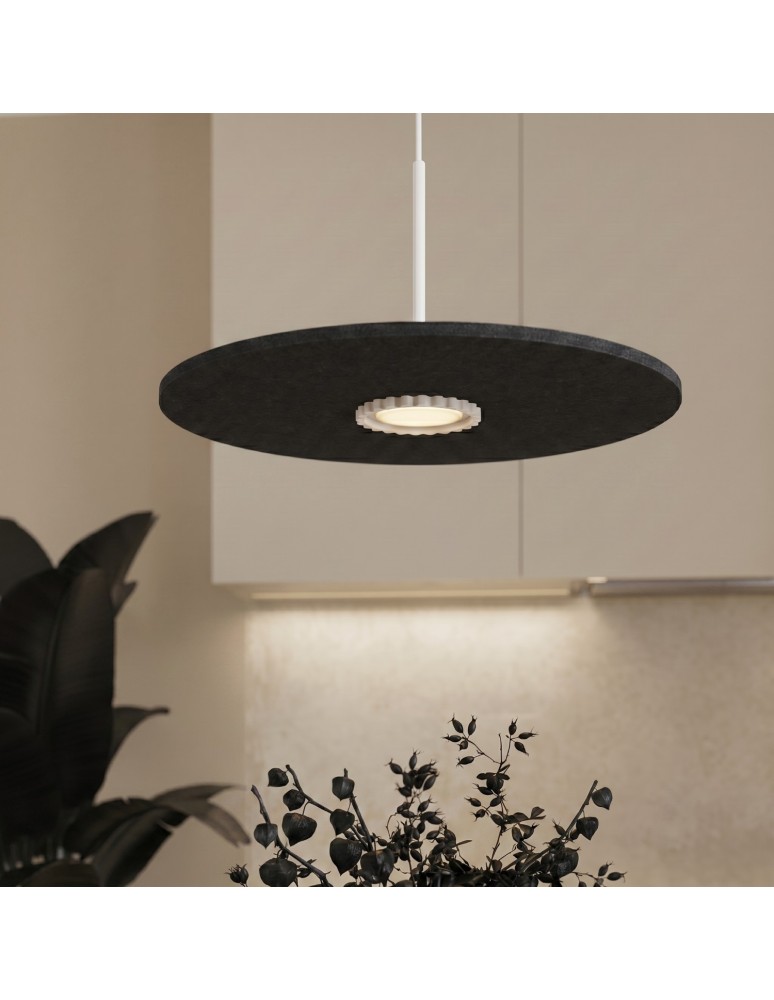 Sollux Lampa wisząca OVO 1 beżowa/czarna filc Gx53 SL.2692