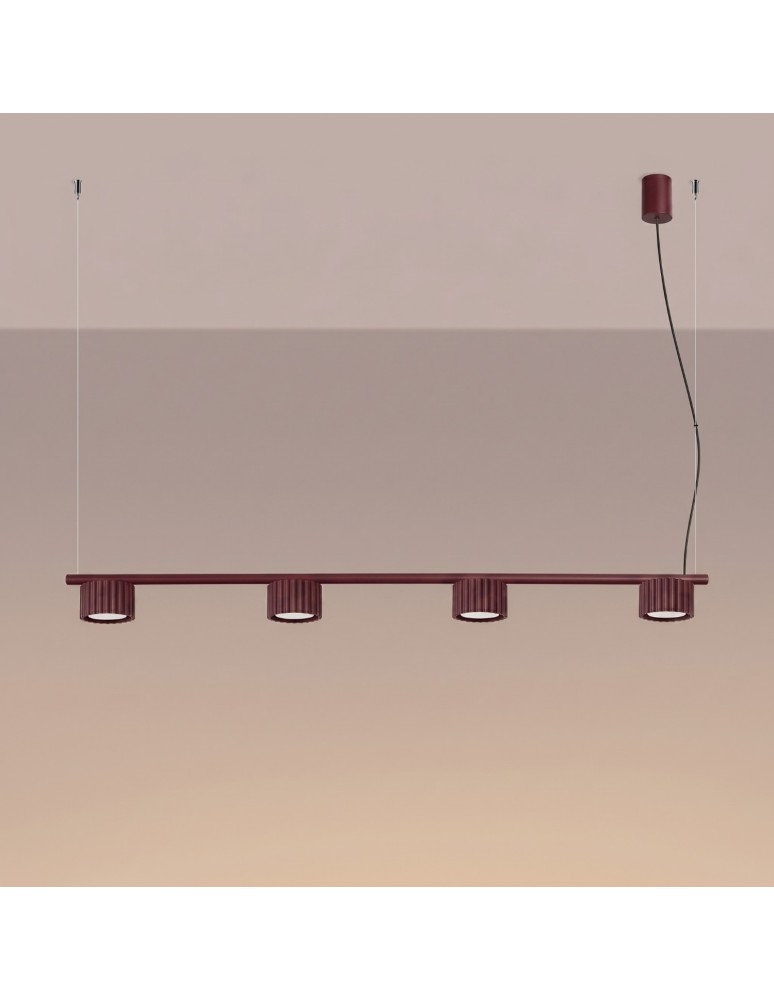 Sollux Żyrandol AURA 4 burgund Gx53 SL.2703