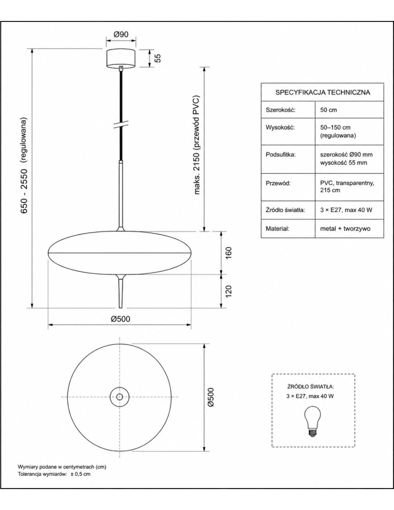 Designer pendant lamps - Step into Design PIATTO pendant lamp white 50cm - product kolory-swiatla.pl 7