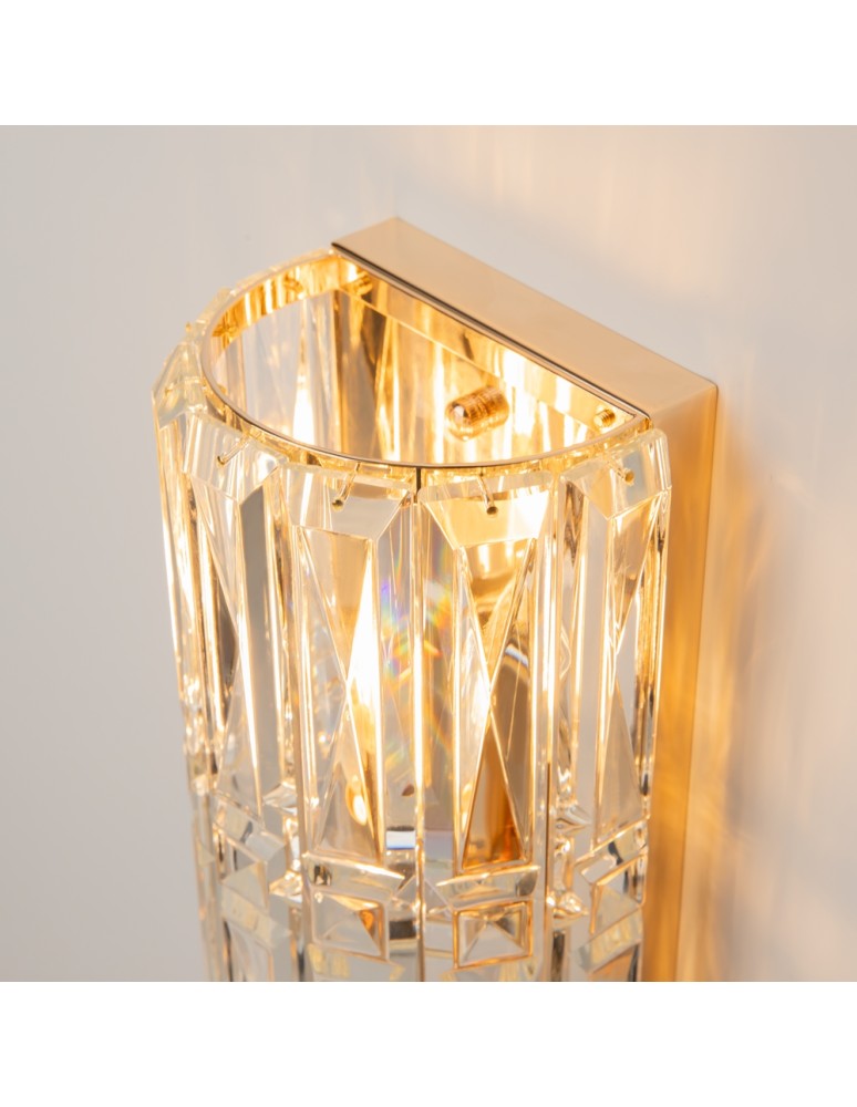 Glamour wall lamps - Maytoni Facet Wall Mounted E14 1x60W Gold MOD094WL-01G - product kolory-swiatla.pl 5