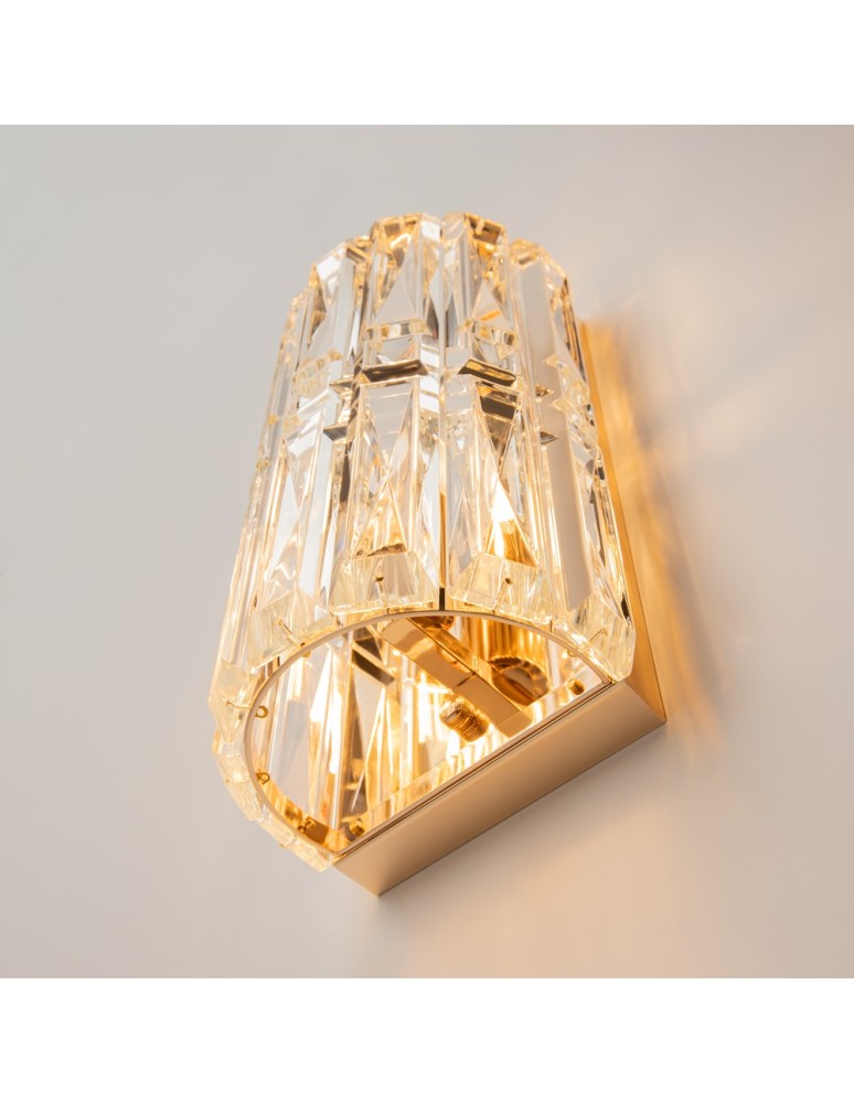 Glamour wall lamps - Maytoni Facet Wall Mounted E14 1x60W Gold MOD094WL-01G - product kolory-swiatla.pl 8