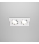 Lampy podtynkowe kwadratowe - Maytoni Atom 2xGU10 50W podtynkowa DL024-2-02W biały - produkt 1