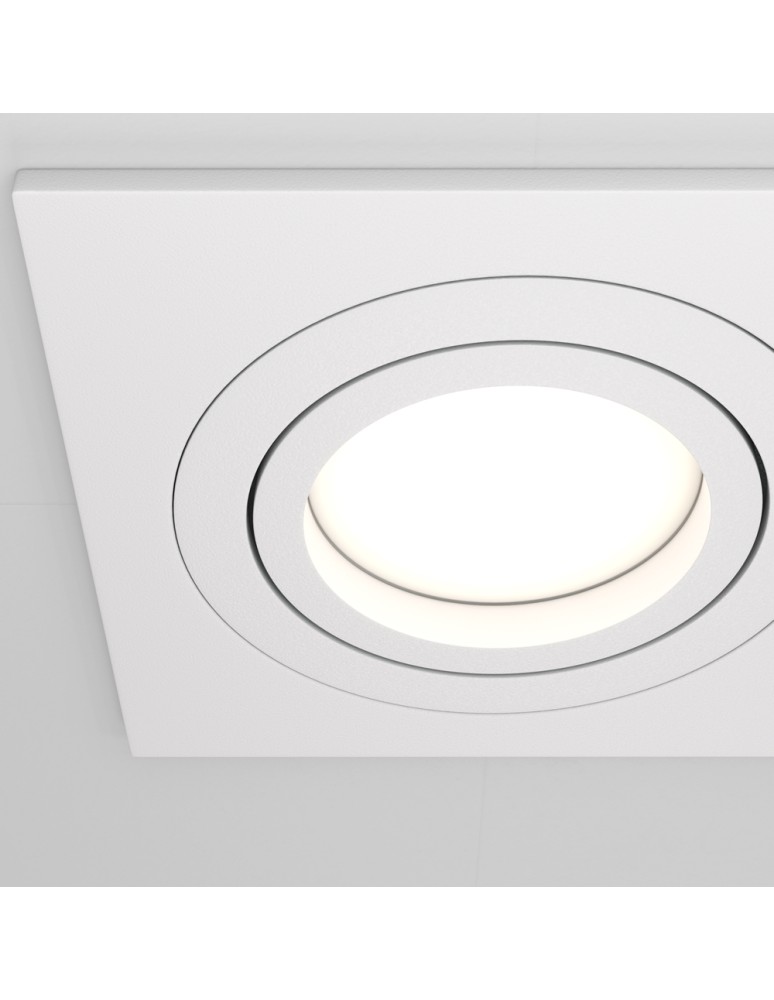 Square flush-mounted lamps - Maytoni Atom 2xGU10 50W flush mount DL024-2-02W white - product kolory-swiatla.pl 4