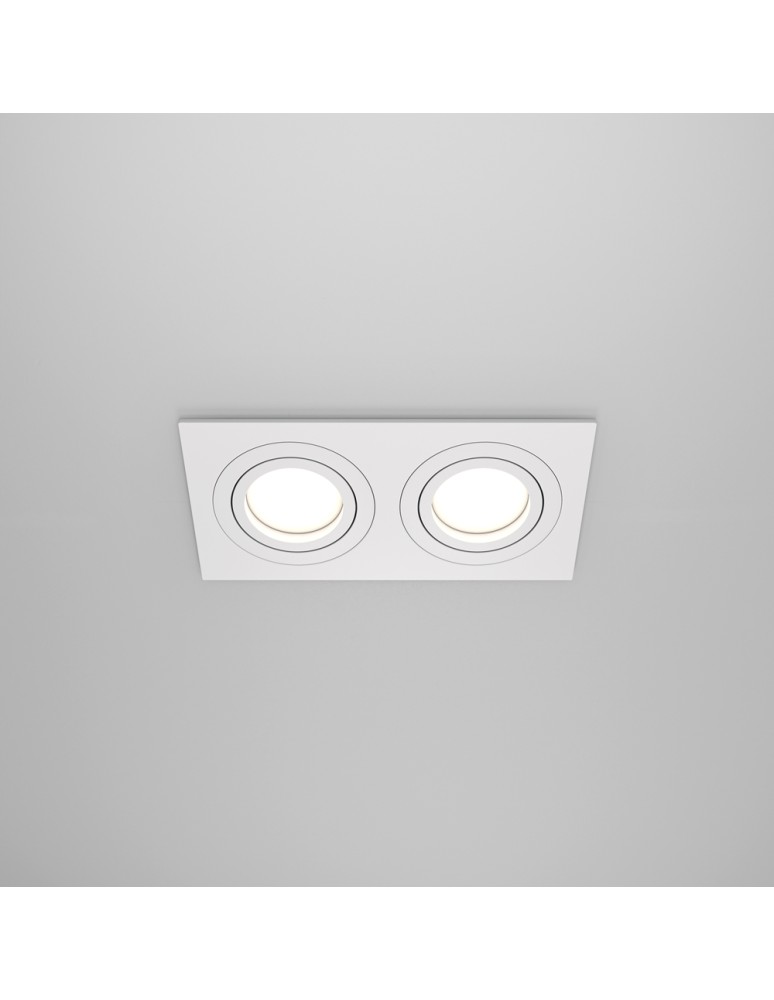 Square flush-mounted lamps - Maytoni Atom 2xGU10 50W flush mount DL024-2-02W white - product kolory-swiatla.pl 6