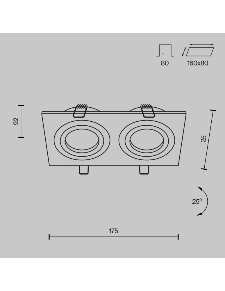 Square flush-mounted lamps - Maytoni Atom 2xGU10 50W flush mount DL024-2-02W white - product kolory-swiatla.pl 8
