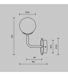 Wall lamps spheres - Maytoni Erich 1xE14 40W wall lamp MOD221-WL-01-G brass - product 8
