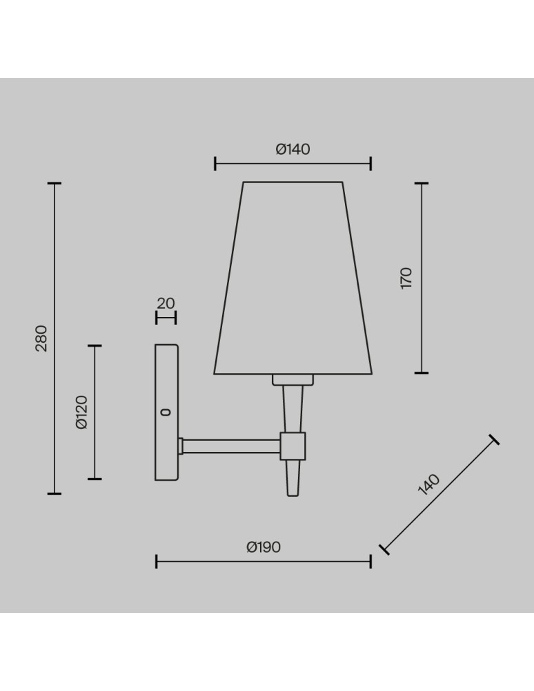 Wall lamps with lampshade - Maytoni Zaragoza 1xE14 40W wall lamp H001WL-01BS brass - product kolory-swiatla.pl 4