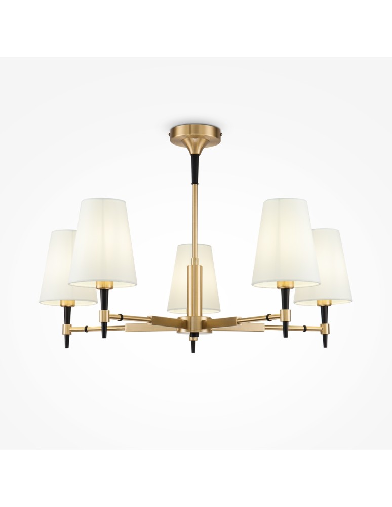 Chandelier with lampshade - Maytoni Zaragoza 5xE14 40W chandelier H001CL-05BS brass - product kolory-swiatla.pl 4