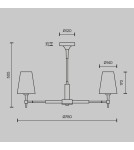 Chandelier with lampshade - Maytoni Zaragoza 5xE14 40W chandelier H001CL-05BS brass - product 3