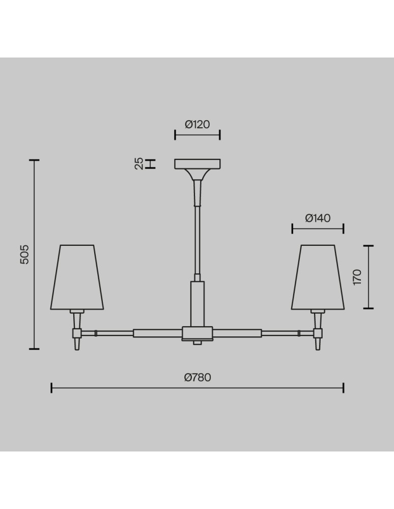 Chandelier with lampshade - Maytoni Zaragoza 5xE14 40W chandelier H001CL-05BS brass - product kolory-swiatla.pl 3