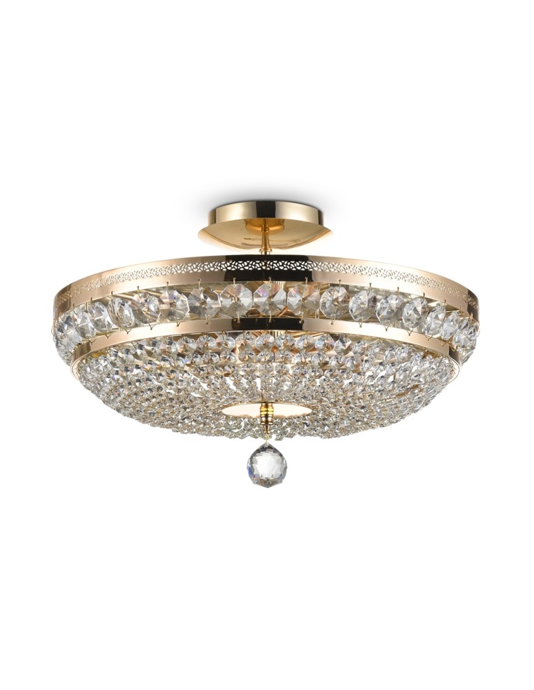 Ceiling lamps with crystals - Maytoni Ottilia 6xE14 60W chandelier DIA700-CL-06-G gold - product kolory-swiatla.pl 1