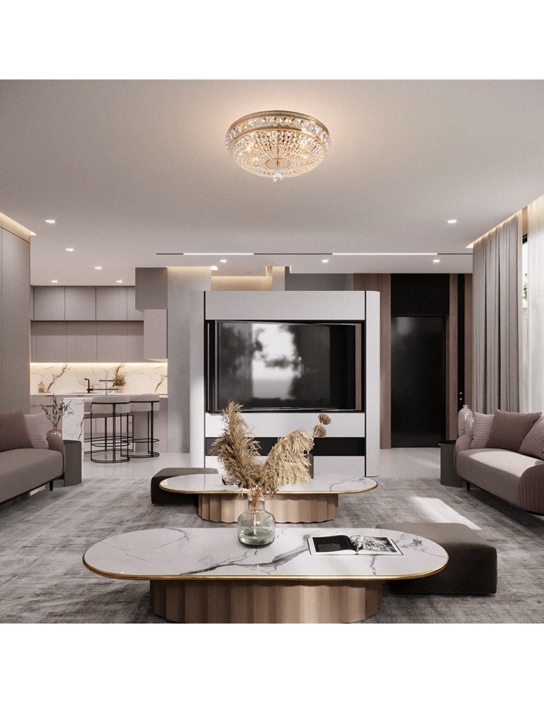 Ceiling lamps with crystals - Maytoni Ottilia 6xE14 60W chandelier DIA700-CL-06-G gold - product kolory-swiatla.pl 2