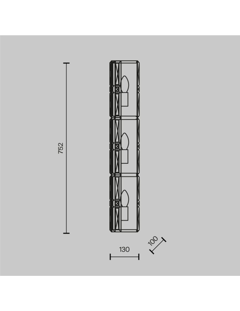 Glamour wall lamps - Maytoni Facet Wall lamp/wall lamp 3xE14 60W Gold MOD094WL-03G - product kolory-swiatla.pl 8
