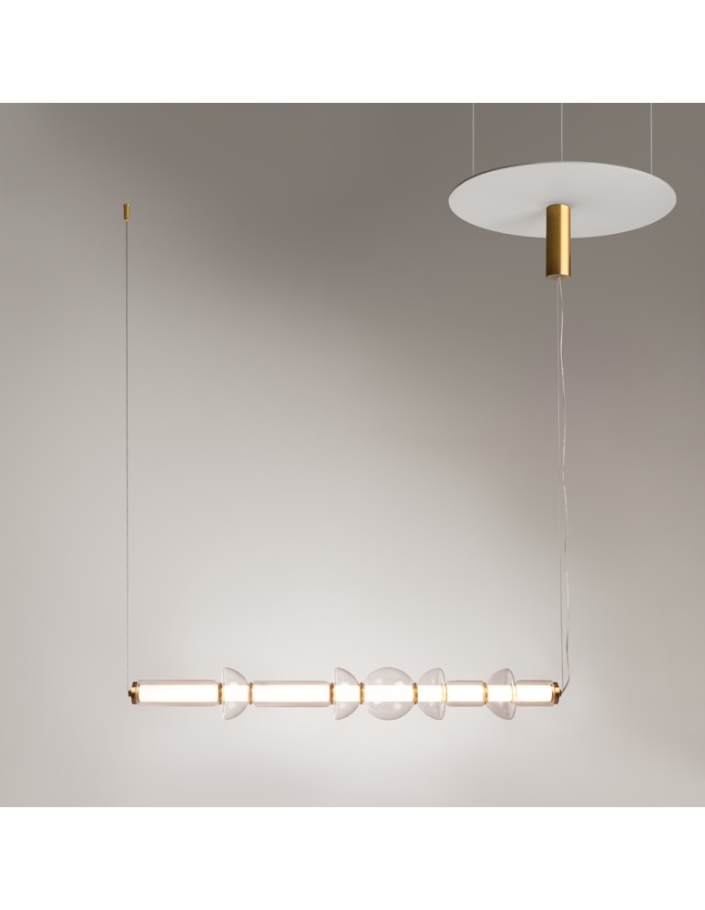 Lampy wiszące nad wyspę - Maytoni Cosmo Lampa Wisząca Nowoczesna LED 39W 4800lm 3000K Mosiądz MOD210PL-L39BS3K - produkt kolory-swiatla.pl 5