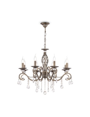 Maytoni Grace 8xE14 60W chandelier RC247-PL-08-R brass