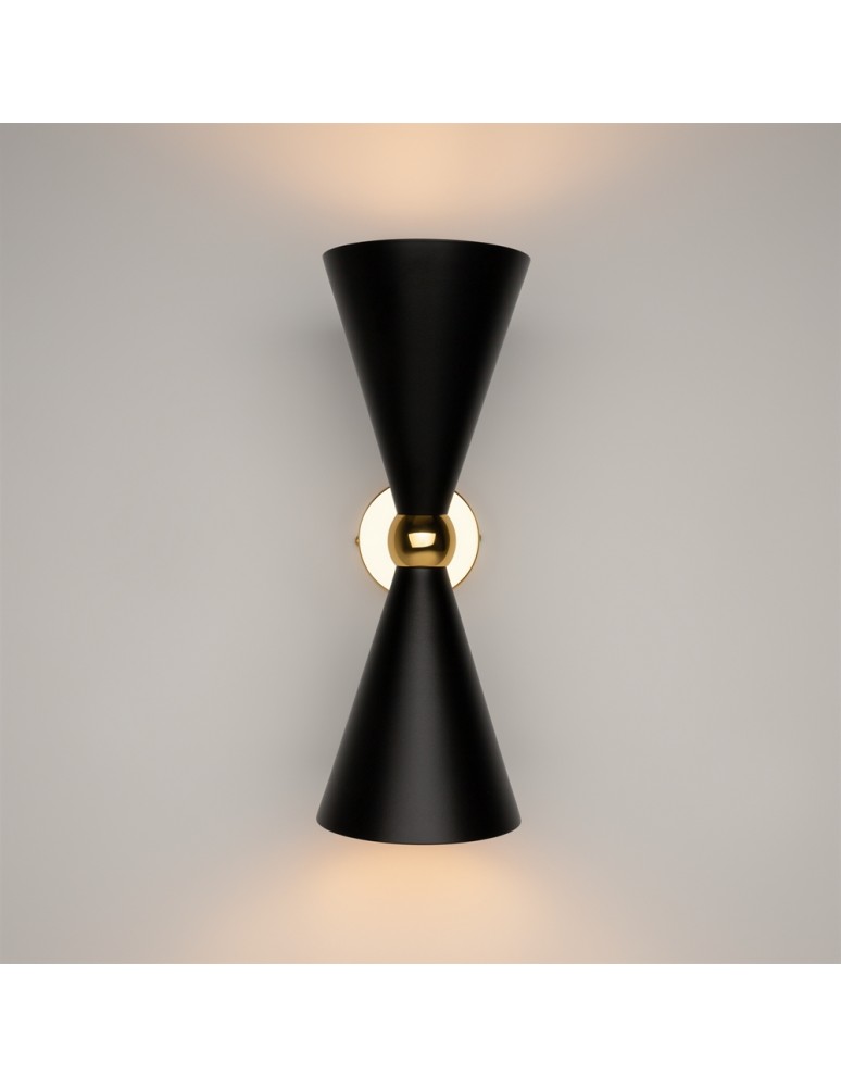 Kinkiety podwójne - Maytoni Vesper Ścienna E14 2x40W Czarny Złoty MOD108WL-02GB - produkt kolory-swiatla.pl 3