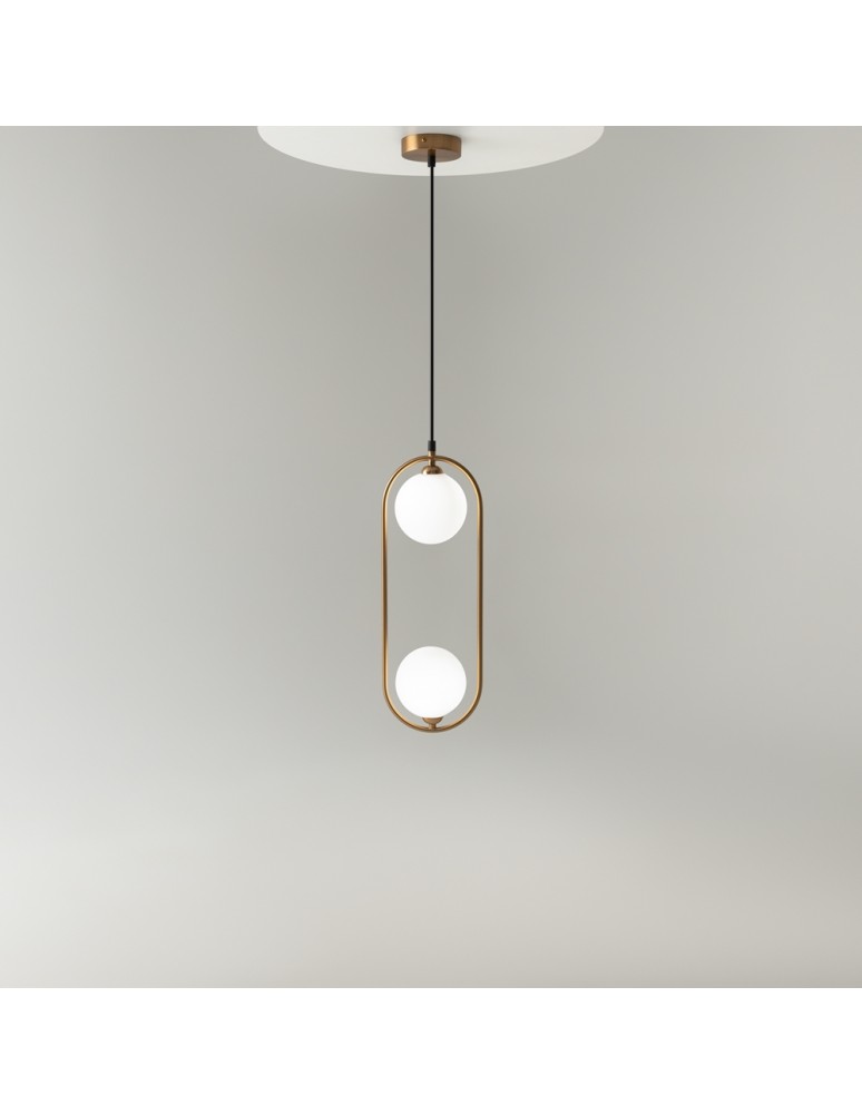 Pendant lamps spheres - Maytoni Ring Pendant Lamp 2xG9 25W Brass MOD013PL-02BS1 - product kolory-swiatla.pl 9