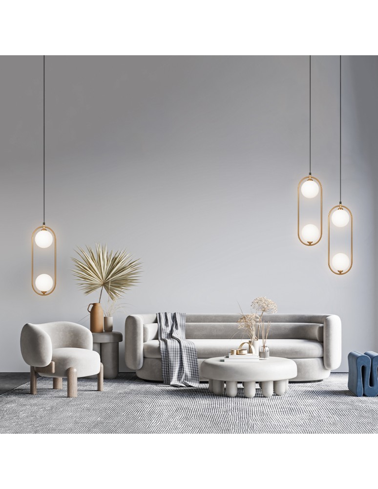 Pendant lamps spheres - Maytoni Ring Pendant Lamp 2xG9 25W Brass MOD013PL-02BS1 - product kolory-swiatla.pl 2