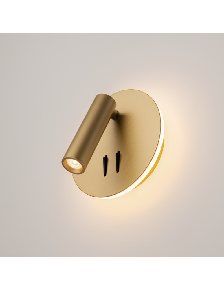 Reading wall lamps - Maytoni Ios 176 LED Wall Mount 6.9W 3032K 689lm Gold Matte C176-WL-01-6W-MG - product kolory-swiatla.pl 6