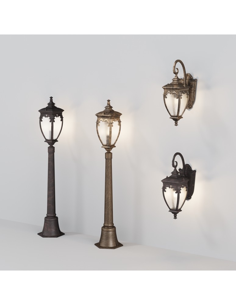 Kinkiety zewnętrzne - Maytoni  Fleur Ścienna E27 1x60W Brąz Antyczny O414WL-01BZ - produkt kolory-swiatla.pl 5
