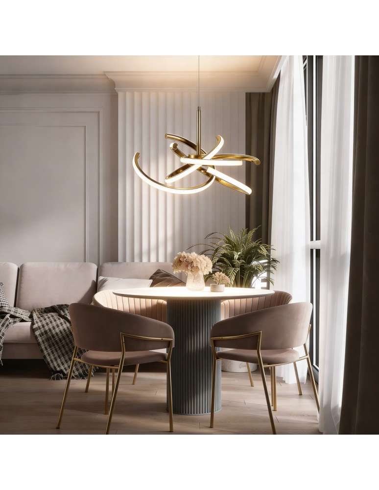 Light Prestige Lampa wisząca Spider 48 cm złota LED CCT LP-1225/1P 48 GD Light Prestige Lampa wisząca Spider 48 cm złota LED CCT LP-1225/1P 48 GD