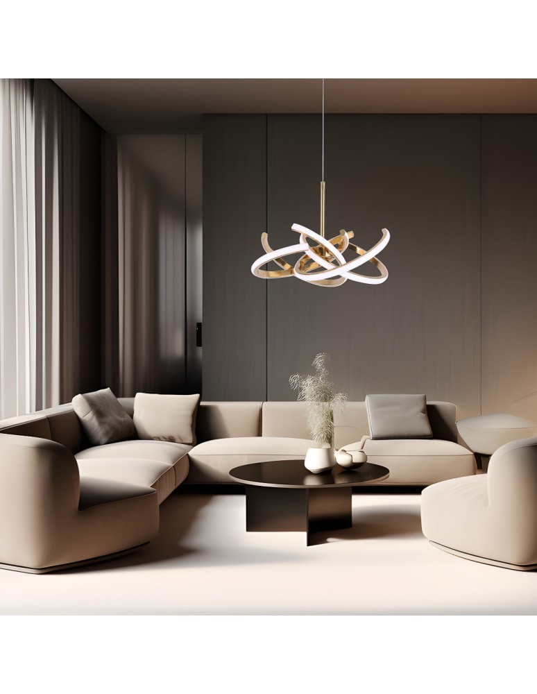 Light Prestige Lampa wisząca Spider 58 cm złota LED CCT LP-1225/1P 58 GD Light Prestige Lampa wisząca Spider 58 cm złota LED CCT LP-1225/1P 58 GD