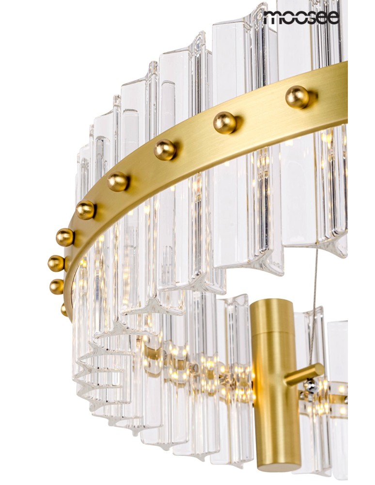 Moosee MOOSEE lampa wisząca SATURNUS 47 złota - LED, kryształ, stal szczotkowana (MSE010100165)
