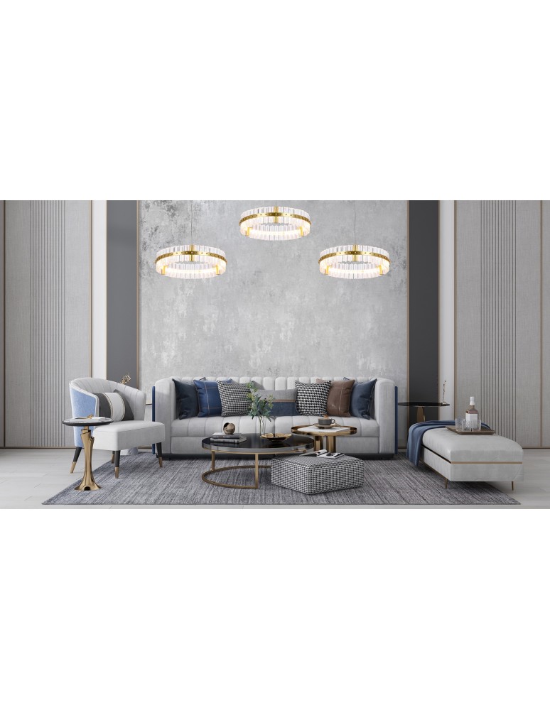 Moosee MOOSEE lampa wisząca SATURNUS 47 złota - LED, kryształ, stal szczotkowana (MSE010100165)