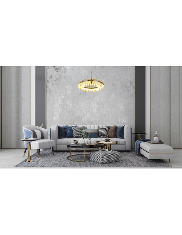 Moosee MOOSEE pendant lamp SATURNUS 47 DUO gold - LED, crystal, brushed steel (MSE010100166)