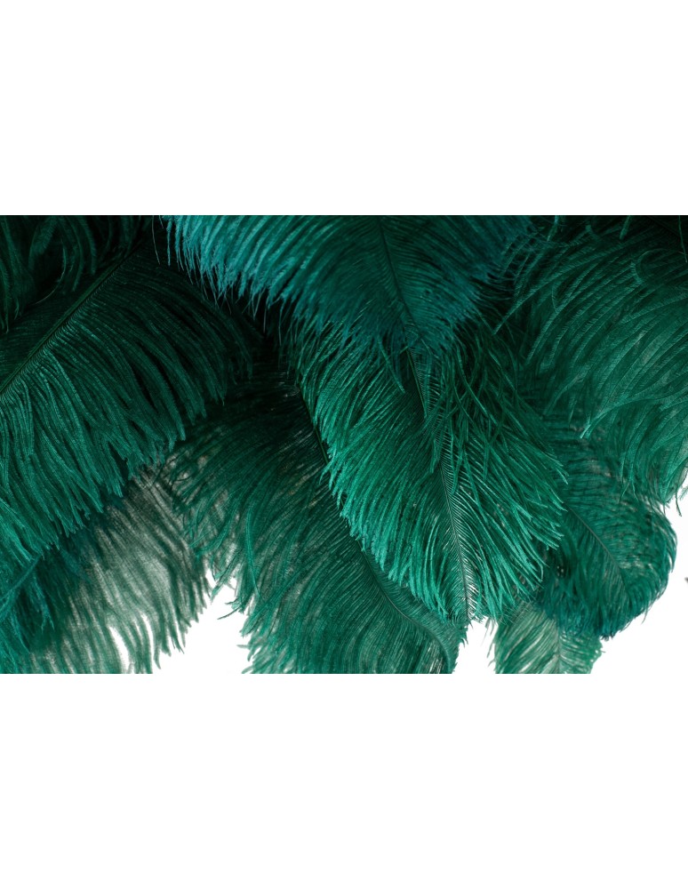 King Home Lampa podłogowa TIFFANY 175 zielona  mosiądz / naturalne pióra (JL0019.GREEN)