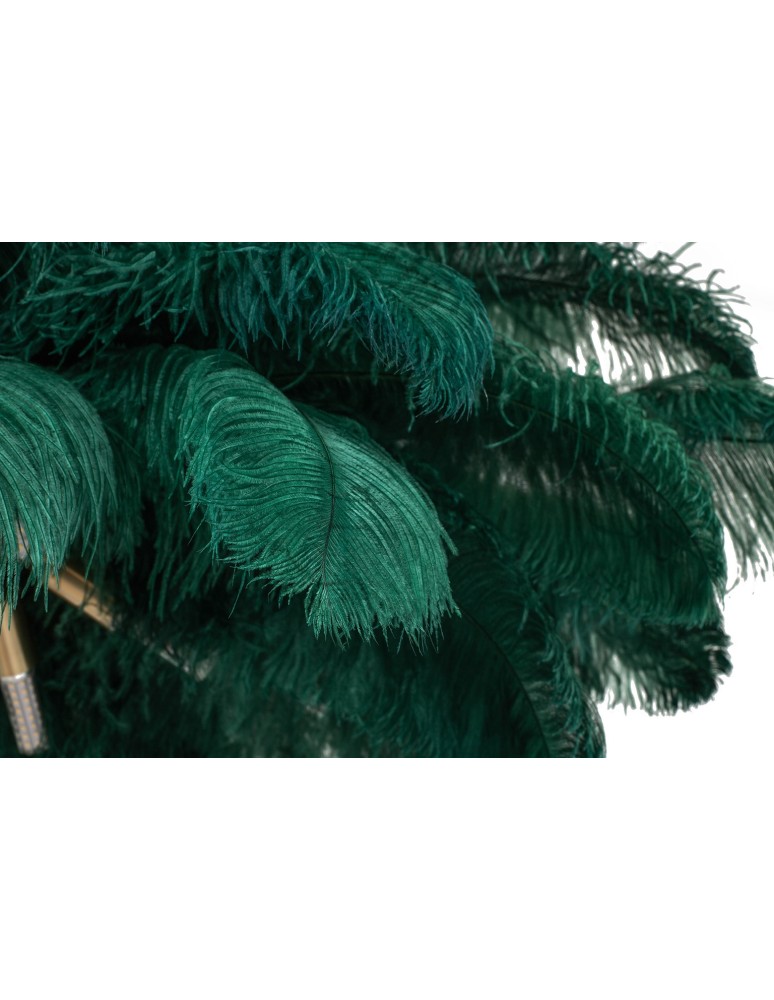 King Home Lampa podłogowa TIFFANY 175 zielona  mosiądz / naturalne pióra (JL0019.GREEN)