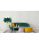 King Home Lampa podłogowa TIFFANY 175 zielona  mosiądz / naturalne pióra (JL0019.GREEN)