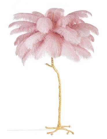 King Home TIFFANY 175 floor lamp pink brass/natural feathers (JL0019.PINK)