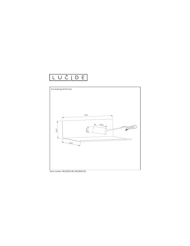 Scandinavian style wall lamps - Lucide SEBO Wall-mounted E27/40W L35 W 06218/01/30 - product kolory-swiatla.pl 13