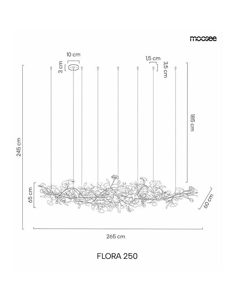 MOOSEE lampa wisząca FLORA 250 złota (MSE1501100483)