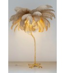 King Home Lampa podłogowa TIFFANY 175 beżowa  mosiądz / naturalne pióra (MSE1501100418)