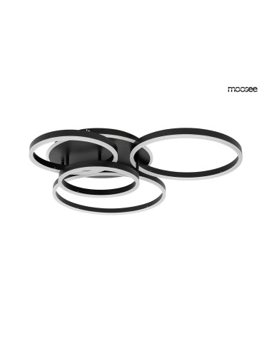 MOOSEE lampa sufitowa / plafon RINGS 5 czarna (MSE1501100505)