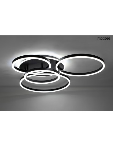 MOOSEE lampa sufitowa / plafon RINGS 5 czarna (MSE1501100505) - produkt 2